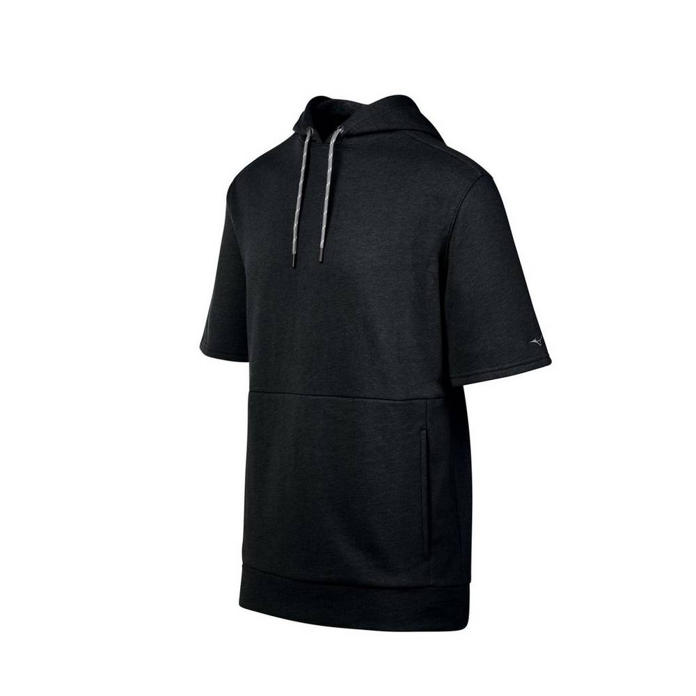 Sudaderas con capucha Mizuno Game Time Short Sleeve Hombre Negras Ofertas QVAY-38704